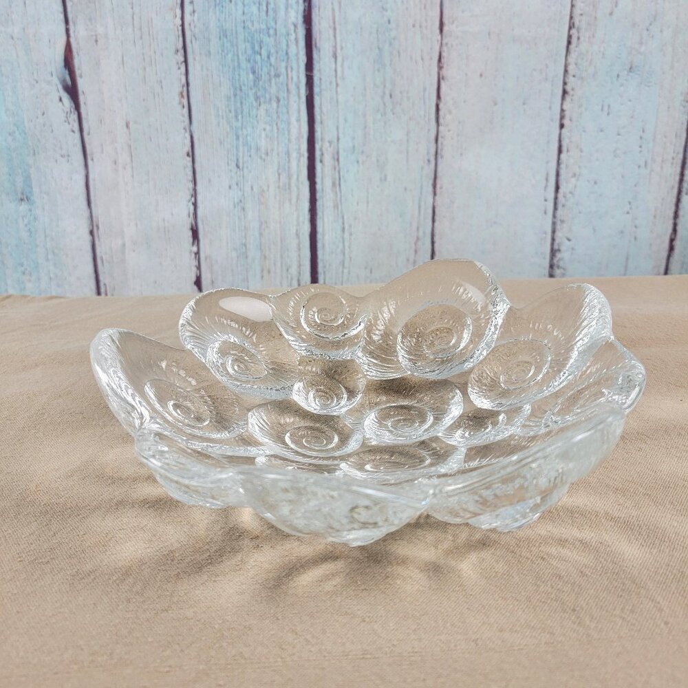 ROYAL COPENHAGEN Crystal Musling Snail Shell Art Glass Bowl Per Lutken - Picture 2 of 7